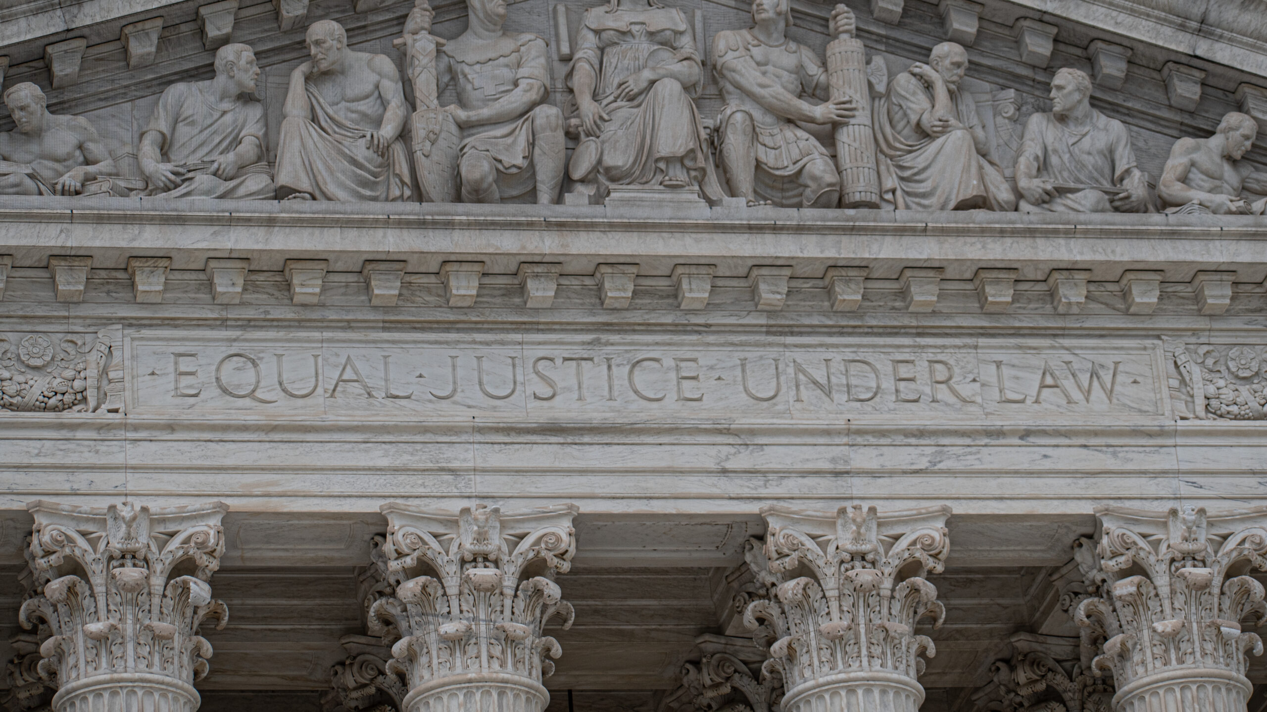 Equal Justice Under Law inscribed into legal building