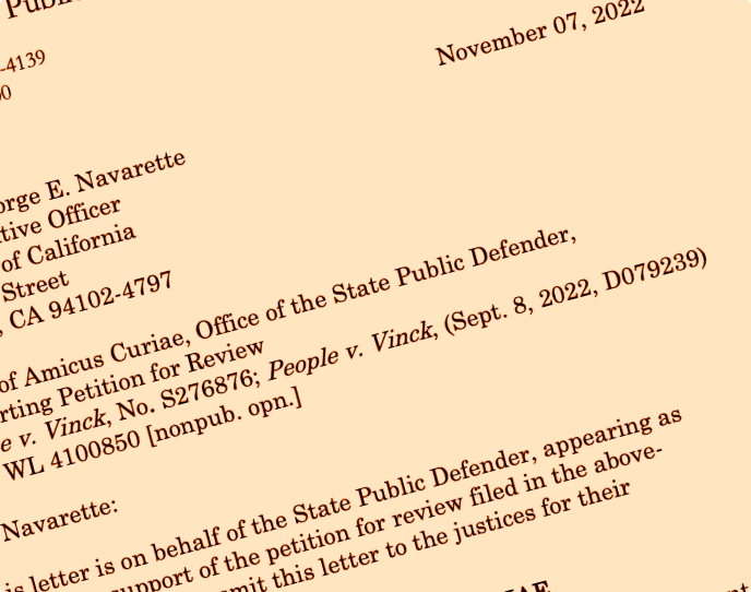 Part of the People v. Vinck document